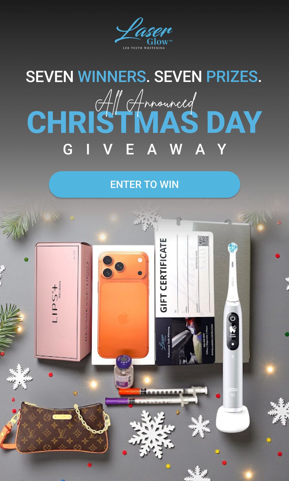 Seven winners. Seven prizes. All announced Christmas Day Giveaway